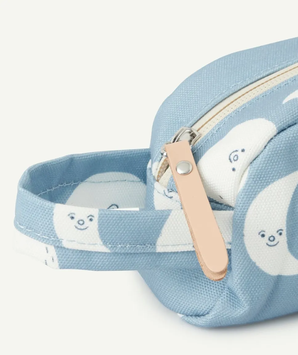 Trousse pour l'ecole bleue imprimé lune