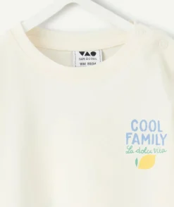 T-shirt bébé écru imprimé citrons message
