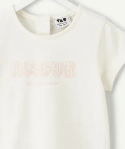T-shirt bébé fille blanc imprimé