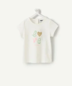 T-shirt bébé fille blanc imprimé