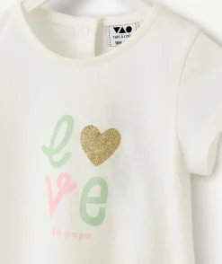 T-shirt bébé fille blanc imprimé
