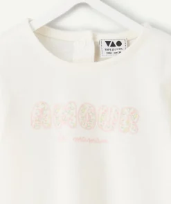 T-shirt bébé fille blanc imprimé