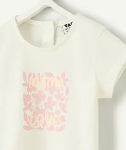 T-shirt bébé fille blanc imprimé