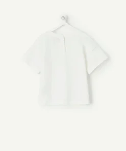 T-shirt bébé fille blanc imprimé foot