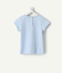 T-shirt bébé fille bleu imprimé