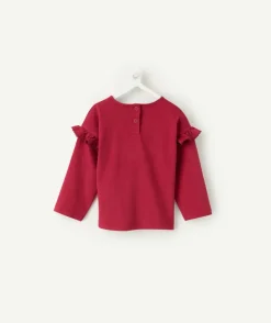 T-shirt bébé fille bordeaux imprimé message