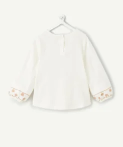 T-shirt bébé fille broderie blanche