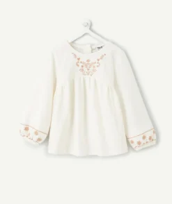 T-shirt bébé fille broderie blanche