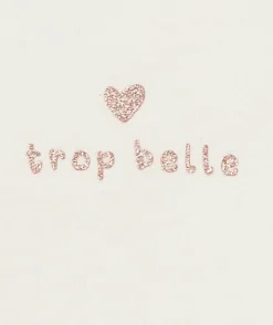 T-shirt bébé fille écru avec message