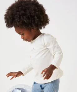 T-shirt bébé fille écru avec message