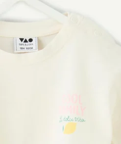 T-shirt bébé fille écru imprimé citron
