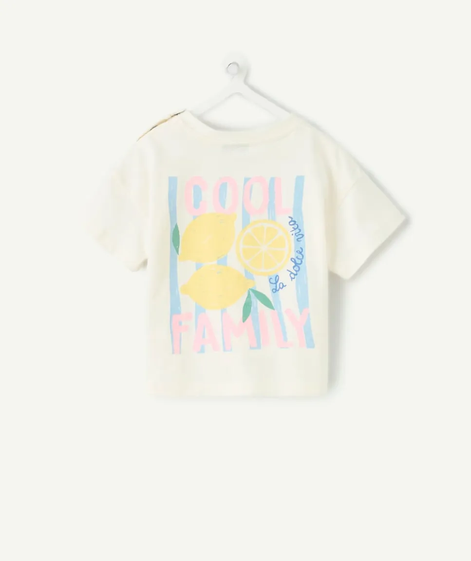 T-shirt bébé fille écru imprimé citron