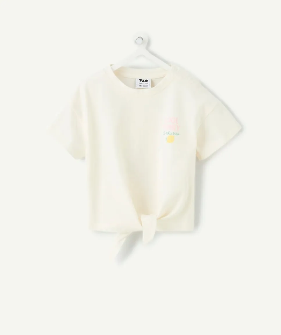 T-shirt bébé fille écru imprimé citron