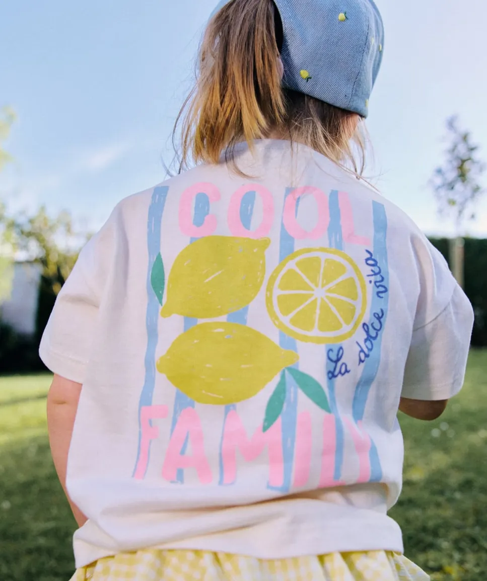 T-shirt bébé fille écru imprimé citron