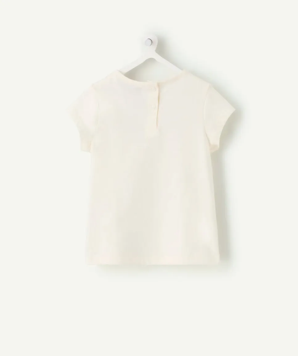 T-shirt bébé fille écru imprimé coeur