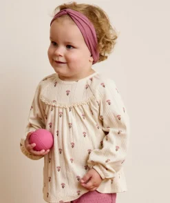 T-shirt bébé fille écru imprimé fleurs