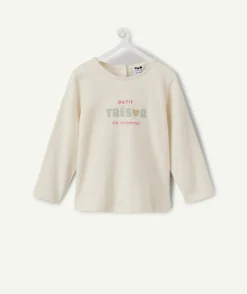 T-shirt bébé fille écru imprimé message