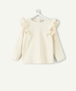 T-shirt bébé fille écru volanté