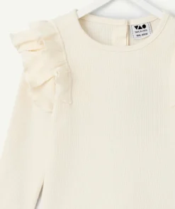 T-shirt bébé fille écru à volants