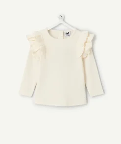 T-shirt bébé fille écru à volants
