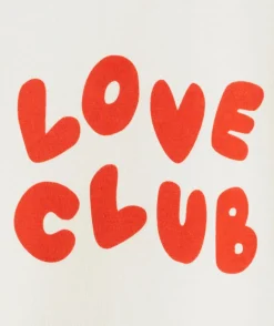 T-shirt bébé fille en coton bio blanc avec message love club rouge
