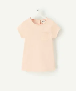 T-shirt bébé fille en coton bio rose pâle