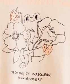 T-shirt bébé fille en teinture végétale orange avec animation