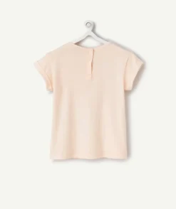 T-shirt bébé fille en teinture végétale orange avec animation