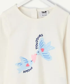 T-shirt bébé fille imprimé blanc