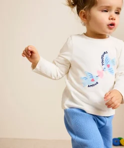 T-shirt bébé fille imprimé blanc
