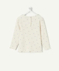 T-shirt bébé fille imprimé écru imprimé cœurs