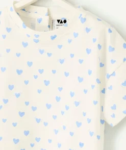 T-shirt bébé fille imprimé cœurs