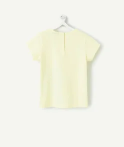 T-shirt bébé fille jaune avec motif fleur
