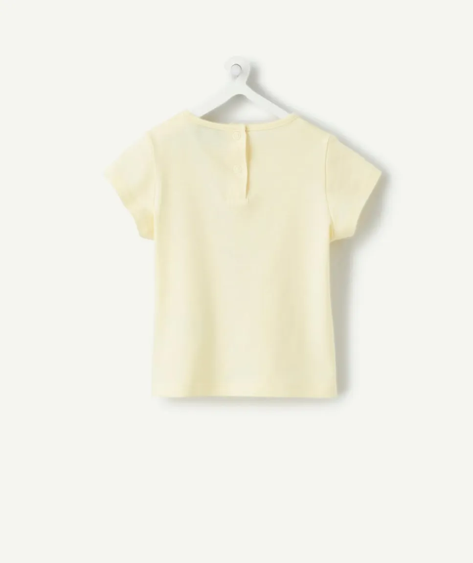 T-shirt bébé fille jaune imprimé