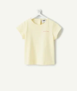 T-shirt bébé fille jaune imprimé