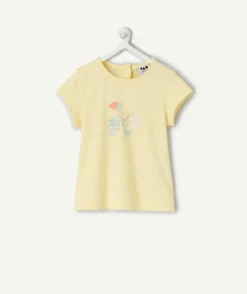 T-shirt bébé fille jaune imprimé