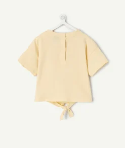 T-shirt bébé fille jaune imprimé