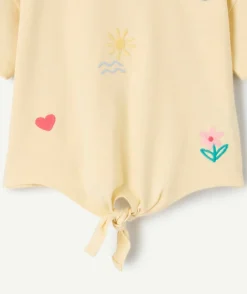 T-shirt bébé fille jaune imprimé