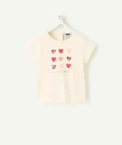 T-shirt bébé fille manches courtes imprimé cœur