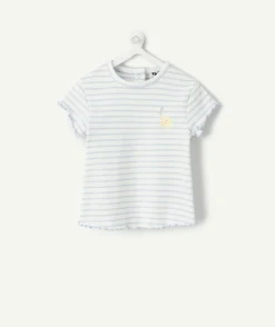 T-shirt bébé fille rayé bleu