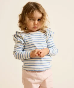 T-shirt bébé fille rayé à volants