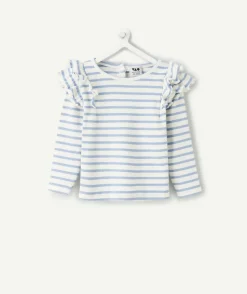 T-shirt bébé fille rayé à volants