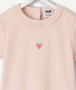 T-shirt bébé fille rose imprimé