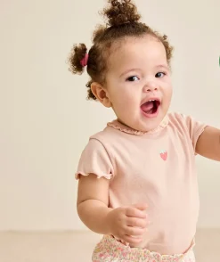 T-shirt bébé fille rose imprimé