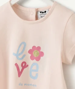 T-shirt bébé fille rose imprimé