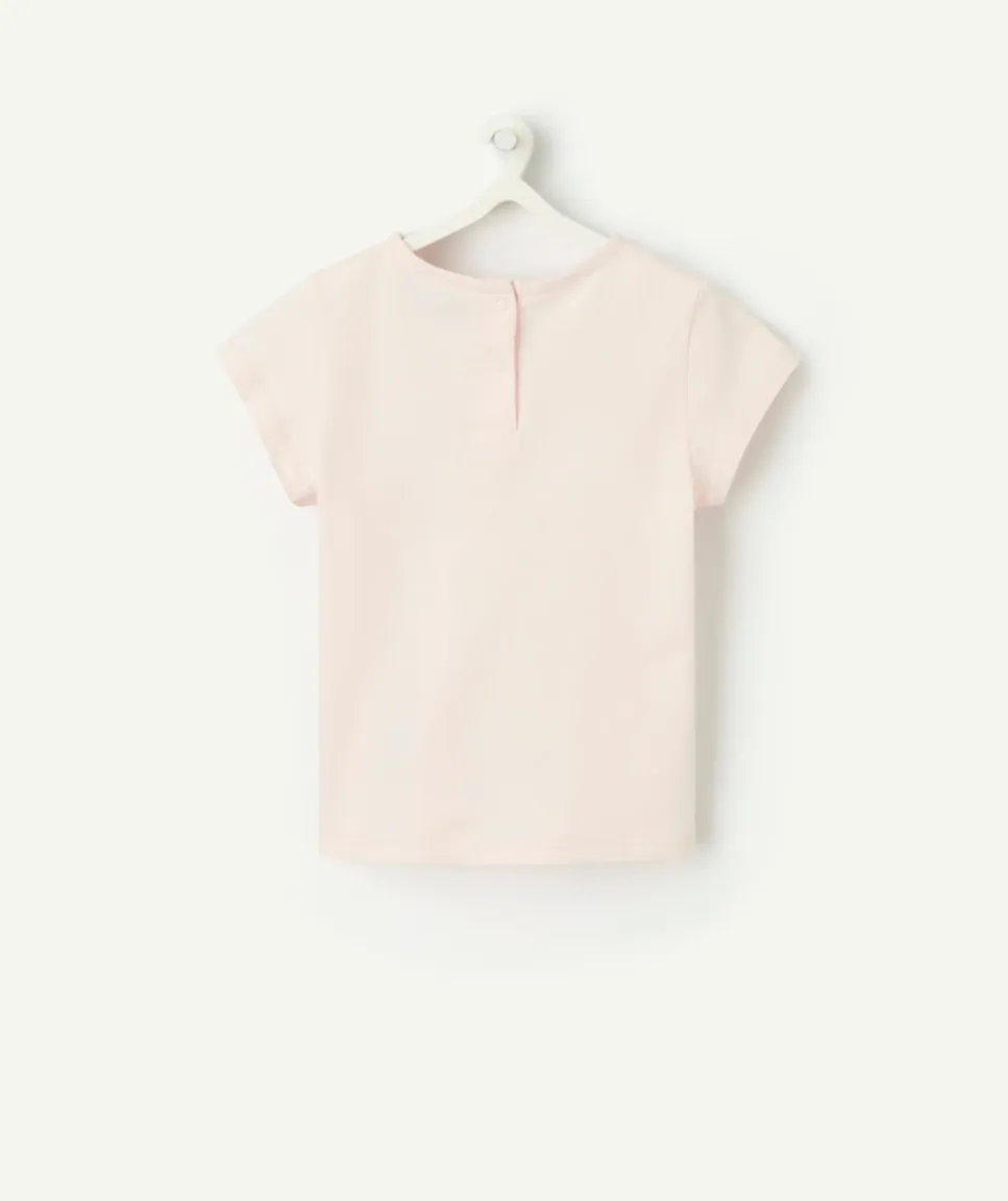 T-shirt bébé fille rose imprimé coeurs