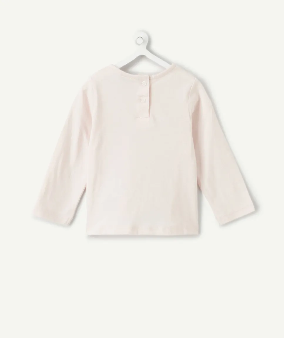 T-shirt bébé fille rose imprimé cœur