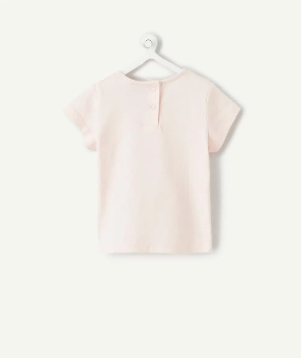 T-shirt bébé fille rose imprimé cœur