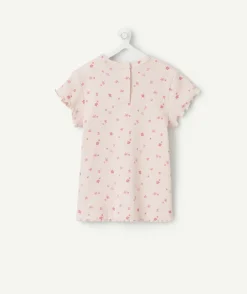 T-shirt bébé fille rose imprimé fleuri