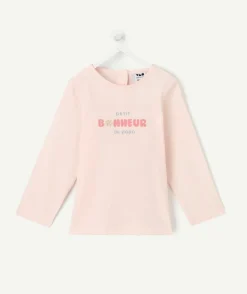 T-shirt bébé fille rose imprimé message